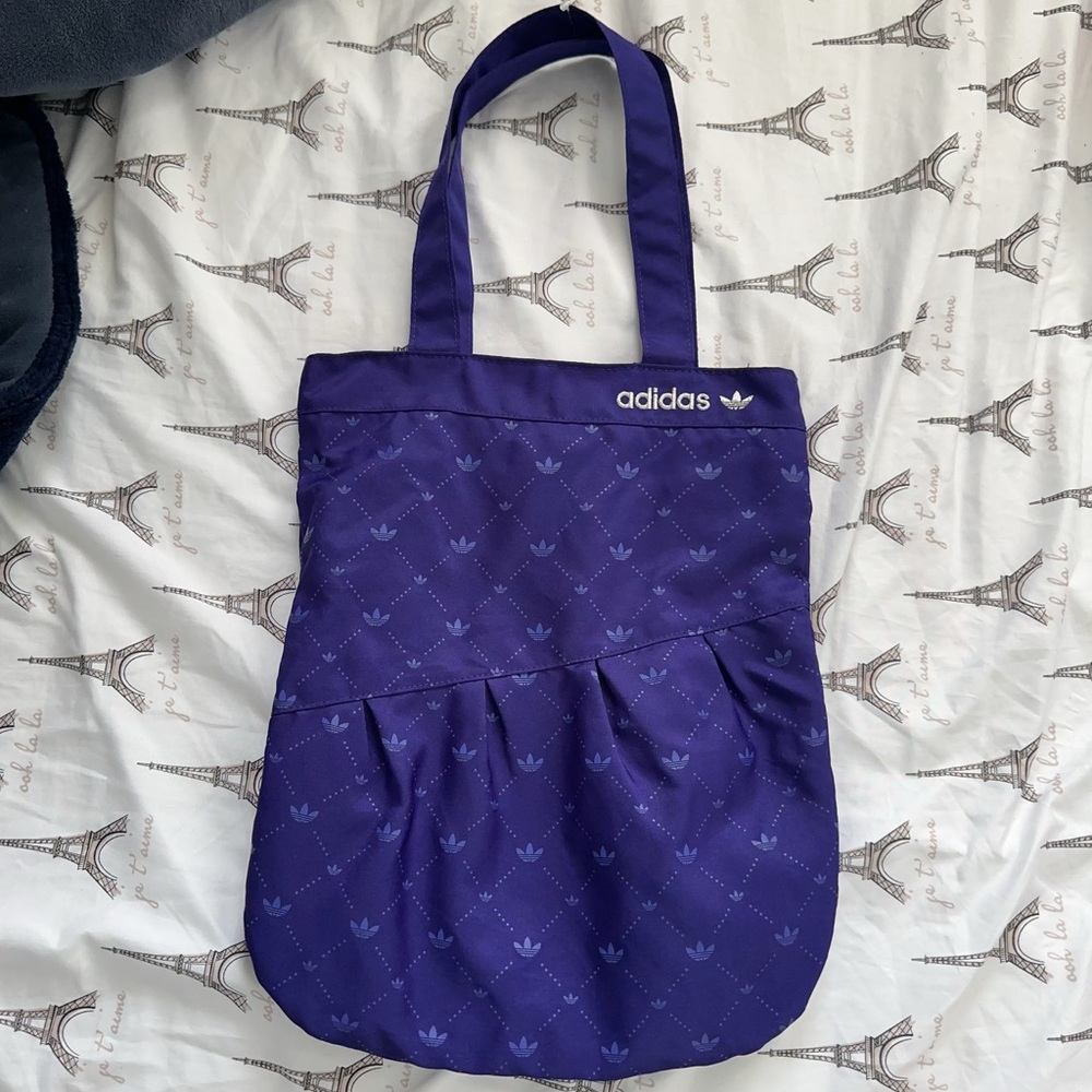 Adidas Purple Tote Bag with Trefoil Print
